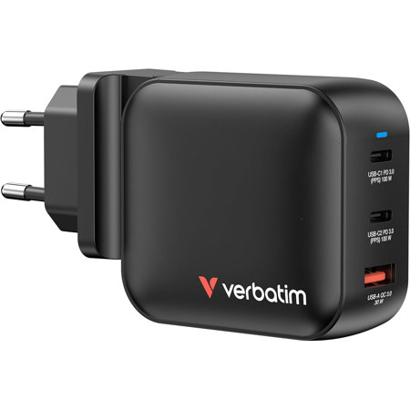 Verbatim 100W 3-Port USB Mini GaN Wall Charger