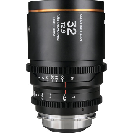 Venus Laowa Nanomorph 32mm T2.9 1.5x LF Anamorphic Lens for PL Mount and Canon EF, Amber Flare