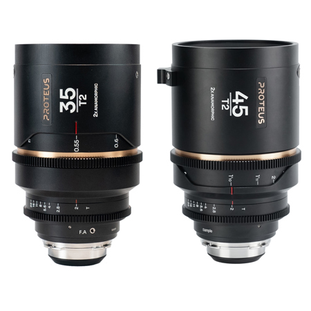 Venus Laowa Proteus 2-Lens Bundle w/35mm & 45mm T2 Cine Lens, PL/EF, Silver,Feet