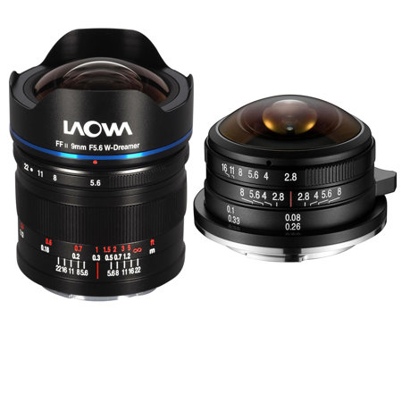 Venus Laowa 4mm f/2.8 Circular Fisheye Lens With 9mm f/5.6 FF RL Lens for Sony E