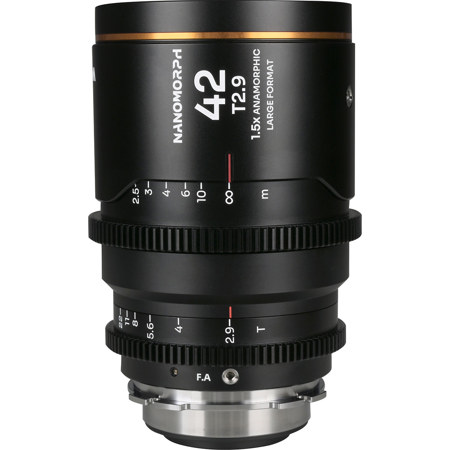 Venus Laowa Nanomorph 42mm T2.9 1.5x LF Anamorphic Lens for PL Mount and Canon EF, Amber Flare
