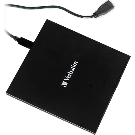 Verbatim 4K Ultra HD USB 3.2 Gen1 Slimline Portable Blu-Ray BD/DVD/CD Writer, Black