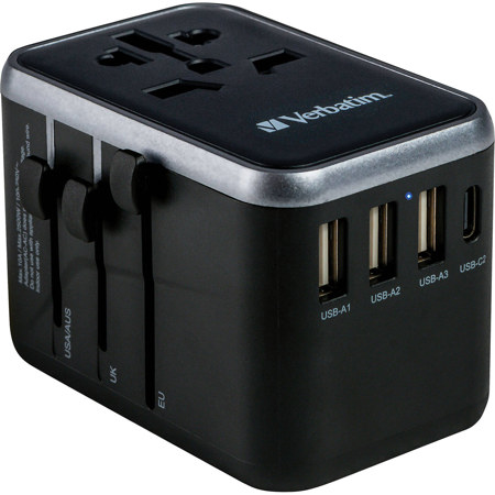 Verbatim UTA-04 61W 5-Port USB-C and USB-A Universal Travel Adapter