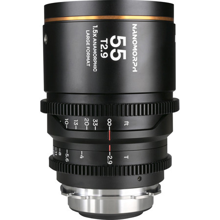 Venus Laowa Nanomorph 55mm T2.9 1.5x LF Anamorphic Lens for PL Mount and Canon EF, Amber Flare