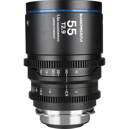 Venus Laowa Nanomorph 55mm T2.9 1.5x LF Anamorphic Lens for PL Mount and Canon EF, Blue Flare