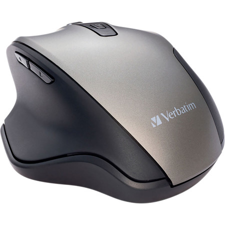 Verbatim Silent Ergonomic Wireless Blue LED Mouse, Graphite