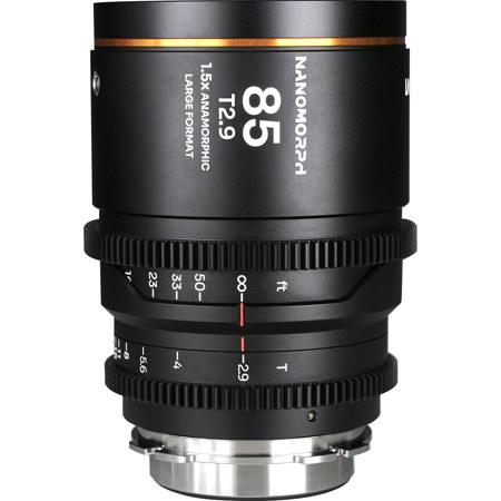 Venus Laowa Nanomorph 85mm T2.9 1.5x LF Anamorphic Lens for PL Mount and Canon EF, Amber Flare