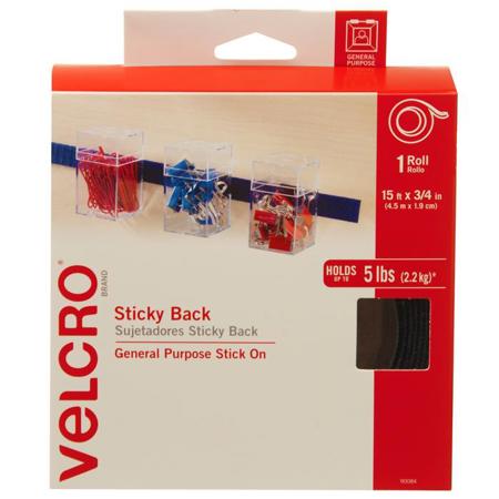 VELCRO Brand 15' x 3/4" Sticky Back Tape, Navy