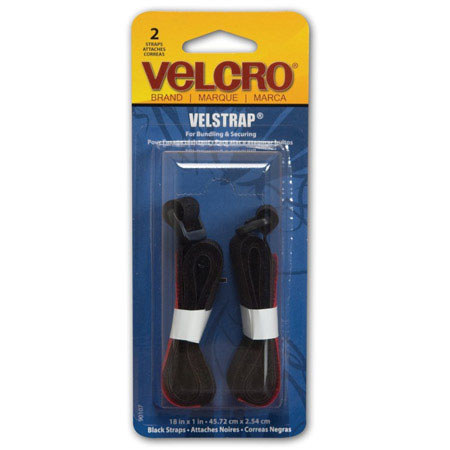 VELCRO Brand 18" x 1" Marine Grade Strap, 2 Pack, Black