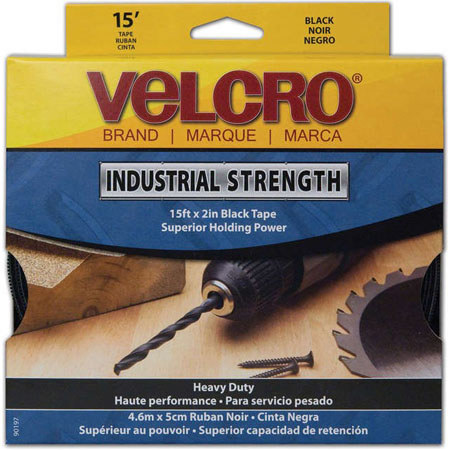 VELCRO Brand Industrial Strength 15' x 2" Black Tape