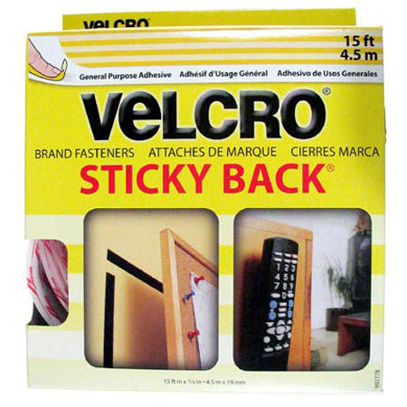 VELCRO Brand 3/4" x 15' Sticky Back Tape, White