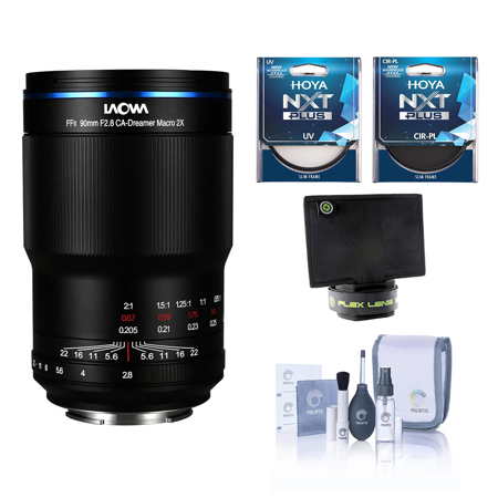 Venus Laowa 90mm f/2.8 2x Ultra Macro APO Lens for Sony E, Bundle with 67mm UV Lens Filter, 67mm CPL Filter, Lens Shade and Cleaning Kit