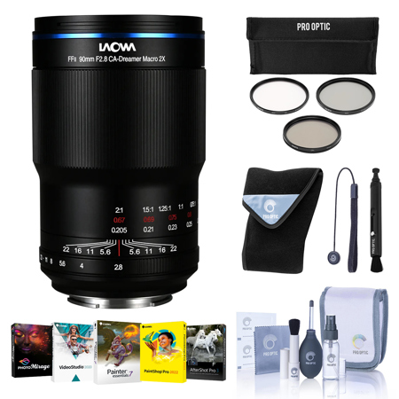 Venus Laowa 90mm f/2.8 2x Ultra Macro APO Lens for Sony E, Bundle with 67mm Filter Kit, PC Software Kit, Lens Wrap, Cap Keeper, Pen Lens Cleaner and Cleaning Kit