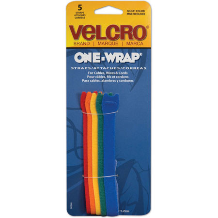 VELCRO Brand ONE-WRAP 8 x 0.5" Straps, 5 Pack, Large Card