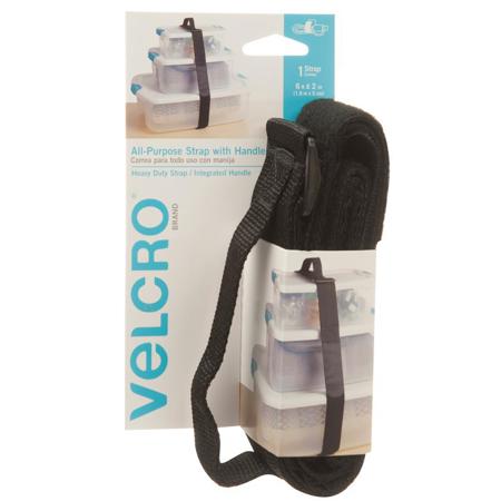 VELCRO Brand 2" x 6' Universal Strap with Handle, Black