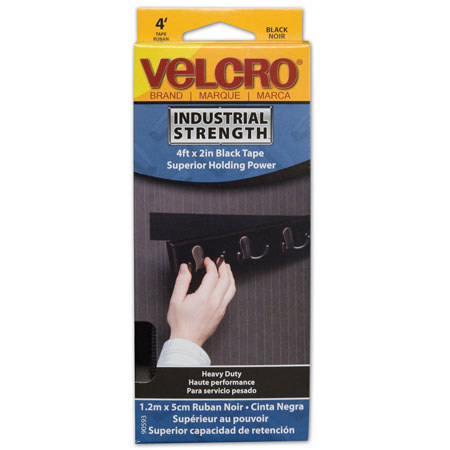 VELCRO Brand Industrial Strength 4' x 2" Tape, Black