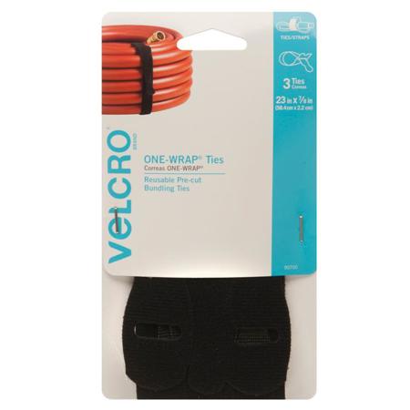 VELCRO Brand ONE-WRAP 23 x 7/8" Straps, 3 Pack, Black