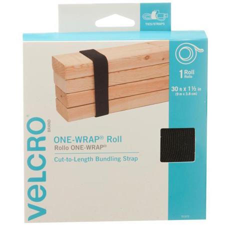VELCRO Brand 30' x 1.5" ONE-WRAP Strap, Black