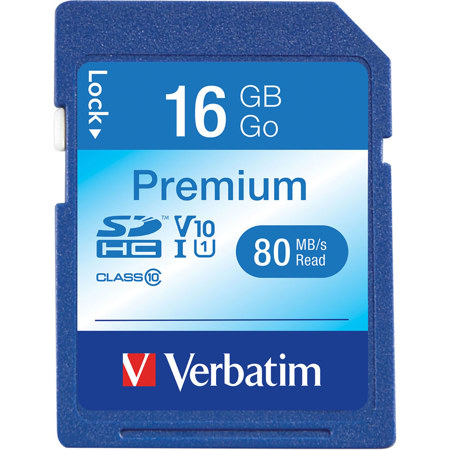 Verbatim Premium 16GB UHS-I V10 SDHC Memory Card