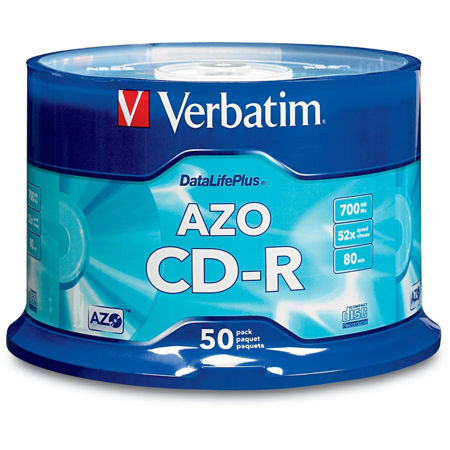 Verbatim 94523 CD-R 80 min, 700MB, Branded, 50 Pack