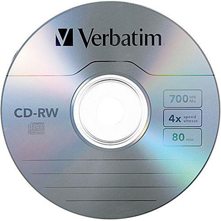 Verbatim 95169 CD-RW 80 min,700MB Branded, 25 Pack
