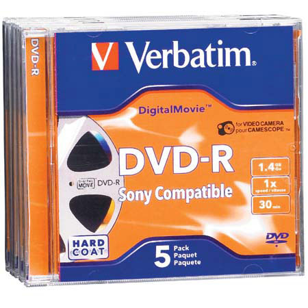Verbatim 95414 1.4GB 8cm Movie Box Jewel DVD-R, 5Pk