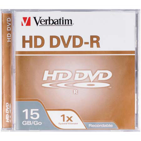 Verbatim DVD-R HD, 15 GB 1x Branded, 1 Pack Jewel Case Box #95359