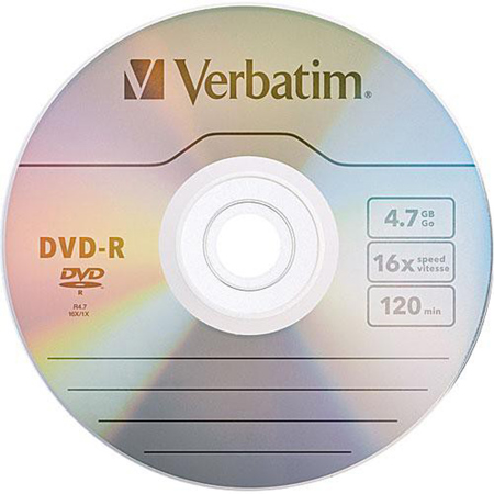 Verbatim 95058 DVD-R, 4.7GB, Branded,25 Pack on Spindle