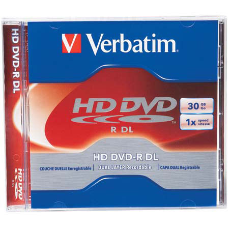 Verbatim DVD-R HD (High Density) 30GB, 1x Branded, 1 Pack Jewel Case #95531