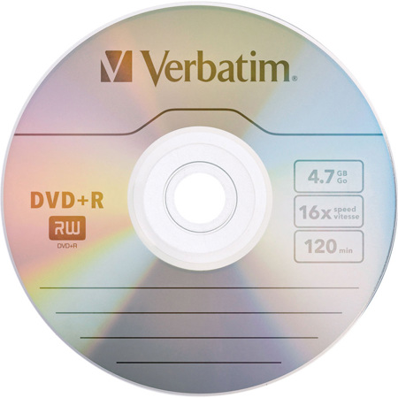 Verbatim 95038 DVD+R Recordable Media 4.7GB, 20 Pack