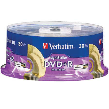 Verbatim 95091 DVD+R 4.7GB LightScribe, Pack of 30