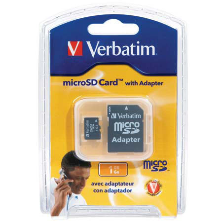 Verbatim 1 GB MicroSD Memory Card with Adaptr