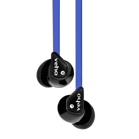 Veho Z-1 Stereo Noise In-Ear Wired Headphones with Anti Tangle Cable, Blue