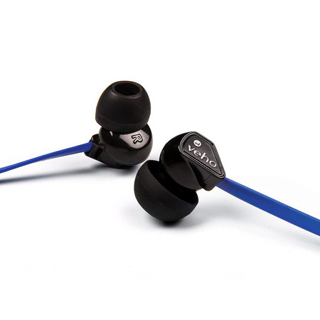 Veho Z-1 Stereo Noise In-Ear Wired Headphones with Anti Tangle Cable, Blue