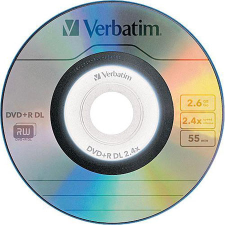 Verbatim 95313 DVD+R Double Layer Media, 2.6GB, 3 Pack