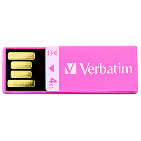 Verbatim 4GB Clip-it USB Drive, USB 2.0, Pink