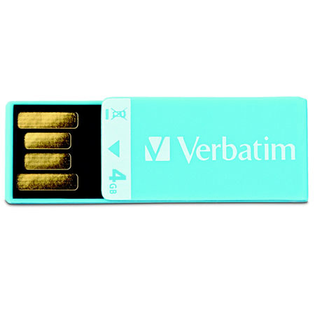 Verbatim 4GB Clip-it USB Drive, USB 2.0, Blue
