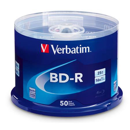 Verbatim 25GB 16x BD-R Blu-ray Recordable Disc, 50-Pack Spindle