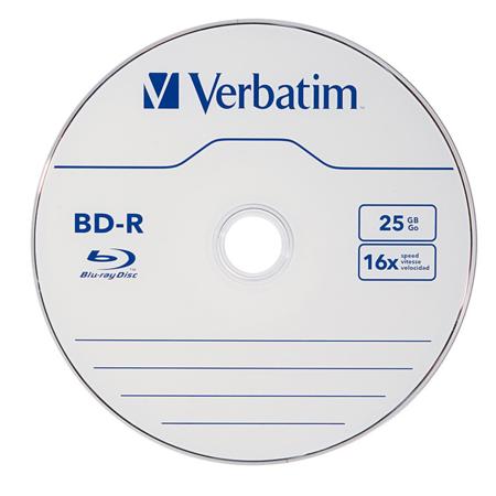 Verbatim 25GB 16x BD-R Blu-ray Recordable Disc, 50-Pack Spindle