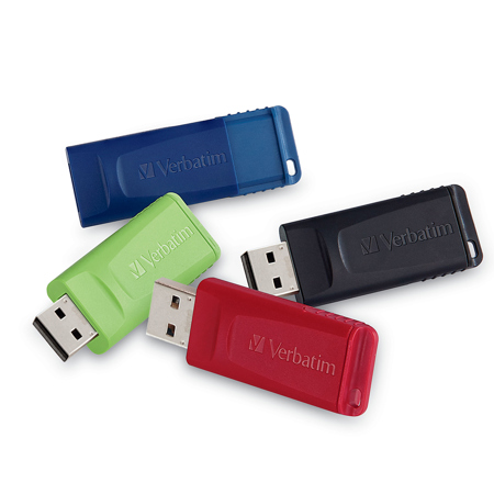 Verbatim Store 'n' Go 16GB USB 2.0 Flash Drive, Assorted Colors, 4-Pack