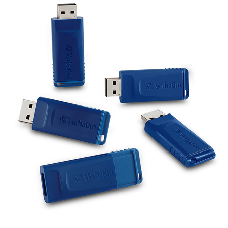 Verbatim USB 2.0 Flash Drive Blue 5-Pack 16GB