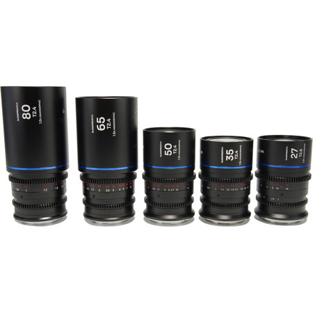 Venus Laowa Nanomorph 1.5x S35 Anamorphic Lens 27, 35, 50, 65 & 80mm Set Sony E Blue Flare