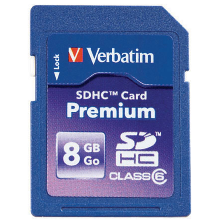 Verbatim Premium 8GB SDHC Card, with Class 10 Speed Performance Rating for All SDHC Standards