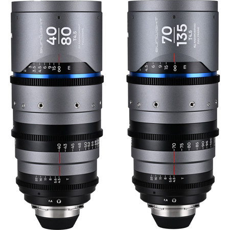 Venus Laowa Sunlight 2-Lens Set with 40-80mm & 70-135mm Cine Lens for PL Mount Blue Flare