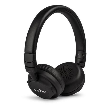 Veho ZB-5 On-Ear Wireless Bluetooth Headphones with Built-In Mic, Black