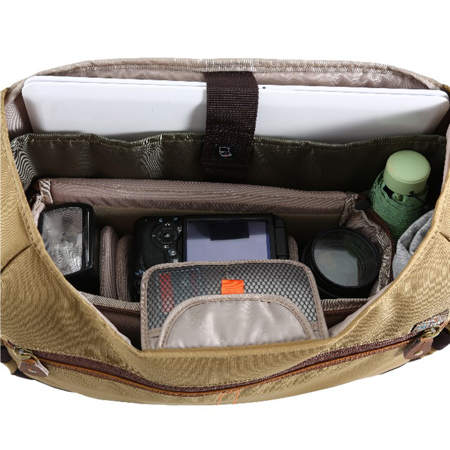 Vanguard Havana 38 Messenger Camera Bag, Khaki and Brown