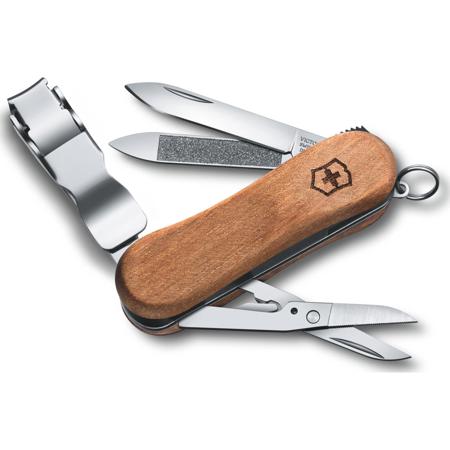 Victorinox Swiss Army 65mm/2.5" Nail Clip Wood 580 Pocket Tool, Walnut