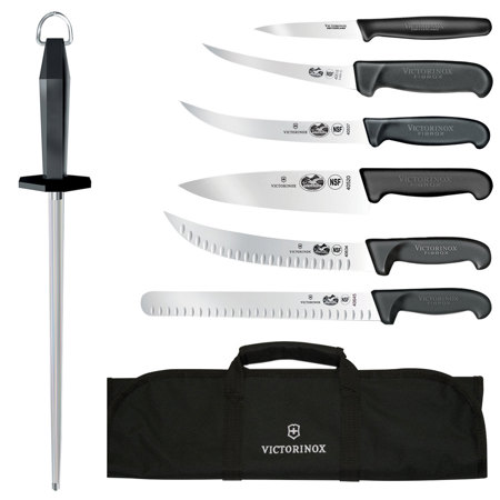 Victorinox Ultimate 8-Piece Competition BBQ Set, Black Fibrox Pro Handles