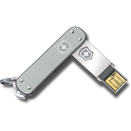 Victorinox Swiss Army Slim Flight Alox 4GB USB Flash Drive, Silver