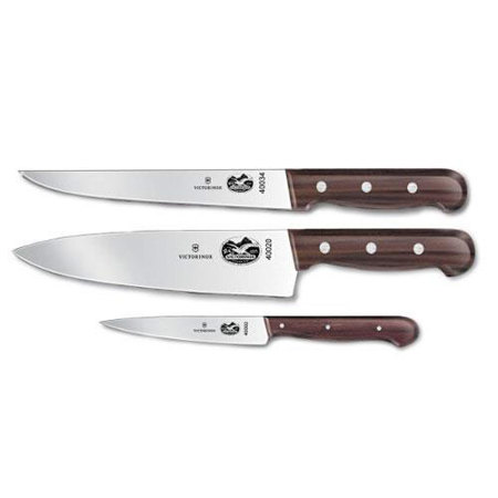 Victorinox Stainless Steel Knife Set with Rosewood Handles, 3-Piece